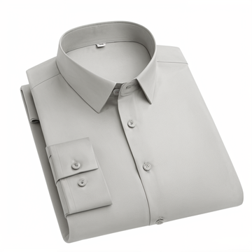Cotton Blend Solid Shirts Silver