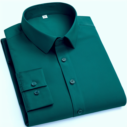Plain Solid Cotton Shirt (Bottle Green)(FS019)