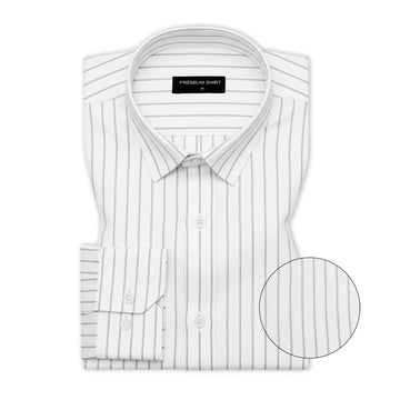 Bold Grey Pinstripe Oxford Shirt For Men