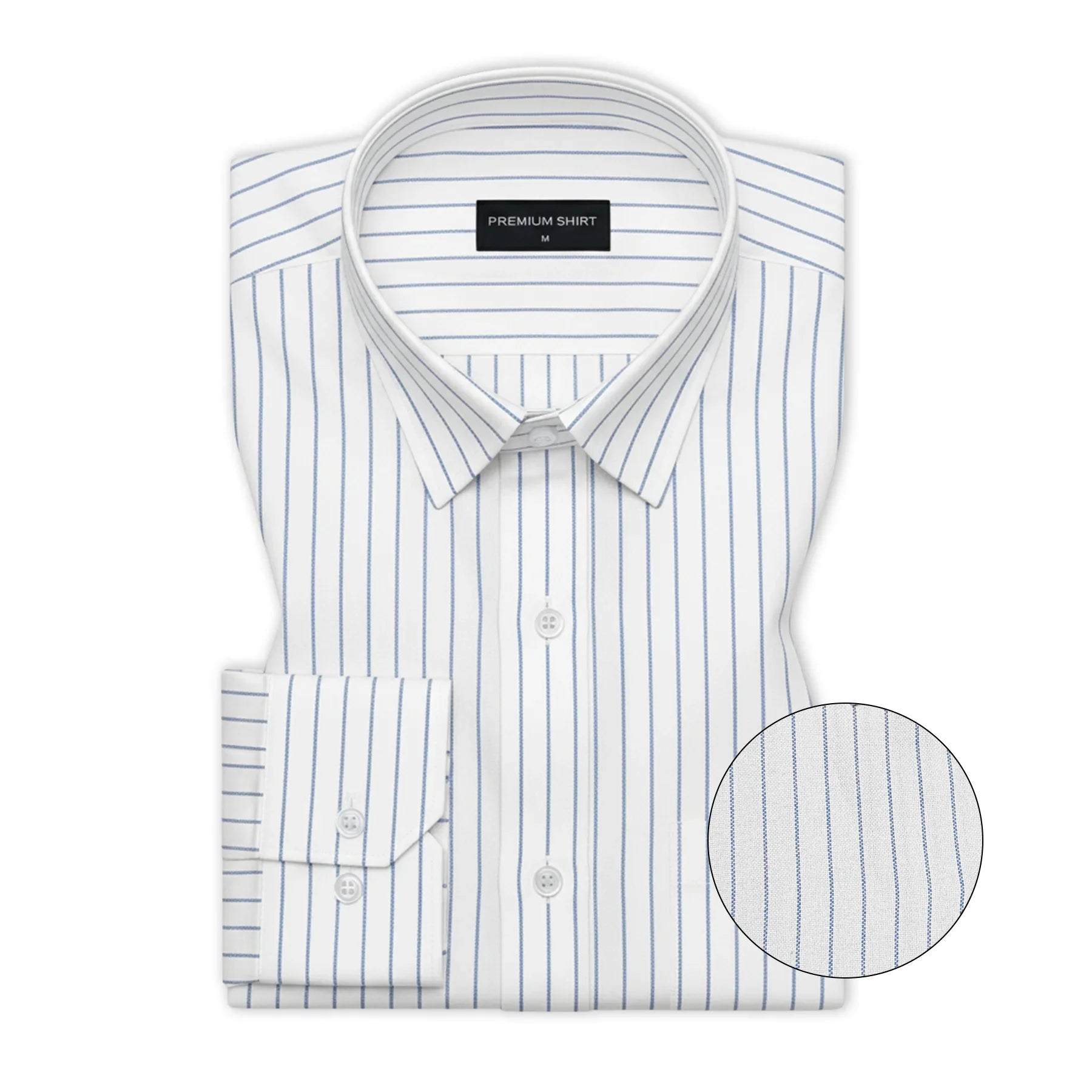 Blue Pinstripe Oxford Shirt For Men