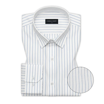 Blue Pinstripe Oxford Shirt For Men