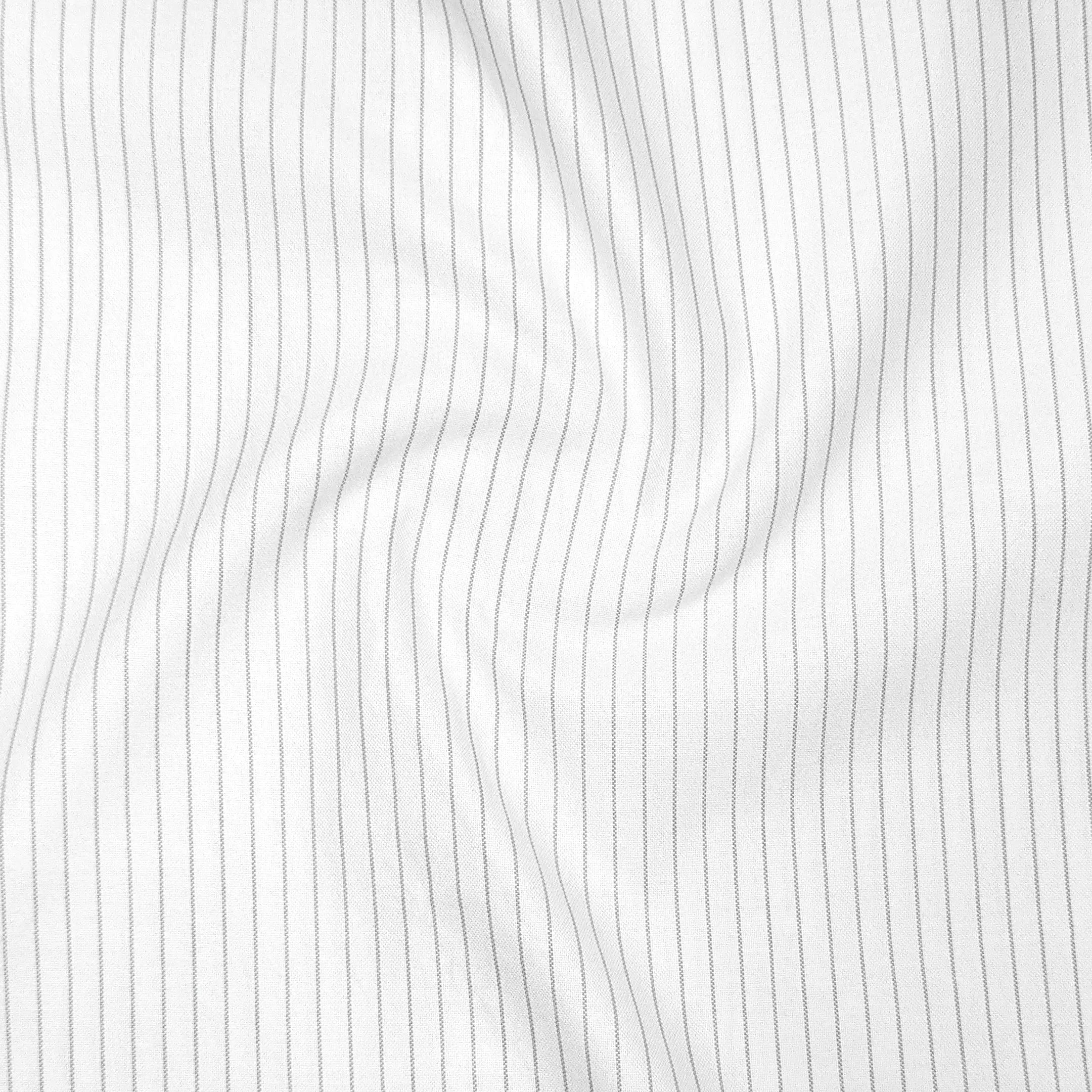 Grey Pinstripe Oxford Shirt For Men