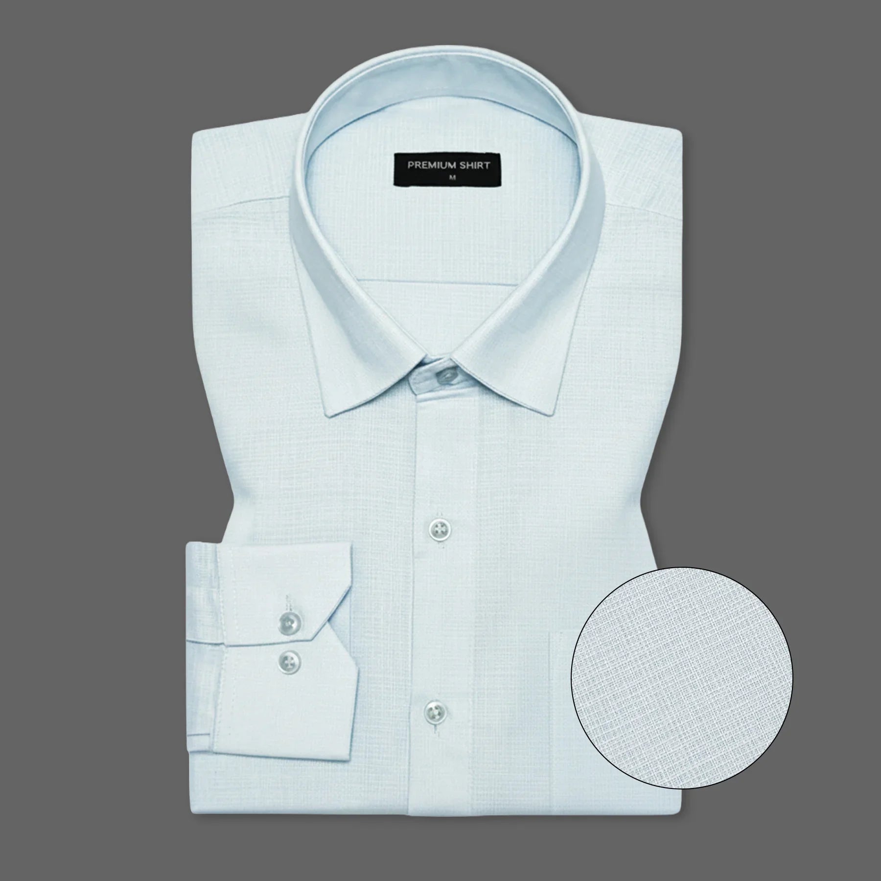 Sky Blue Textured Linen Shirt For Men