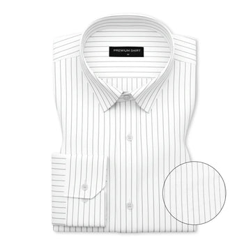 Grey Pinstripe Oxford Shirt For Men