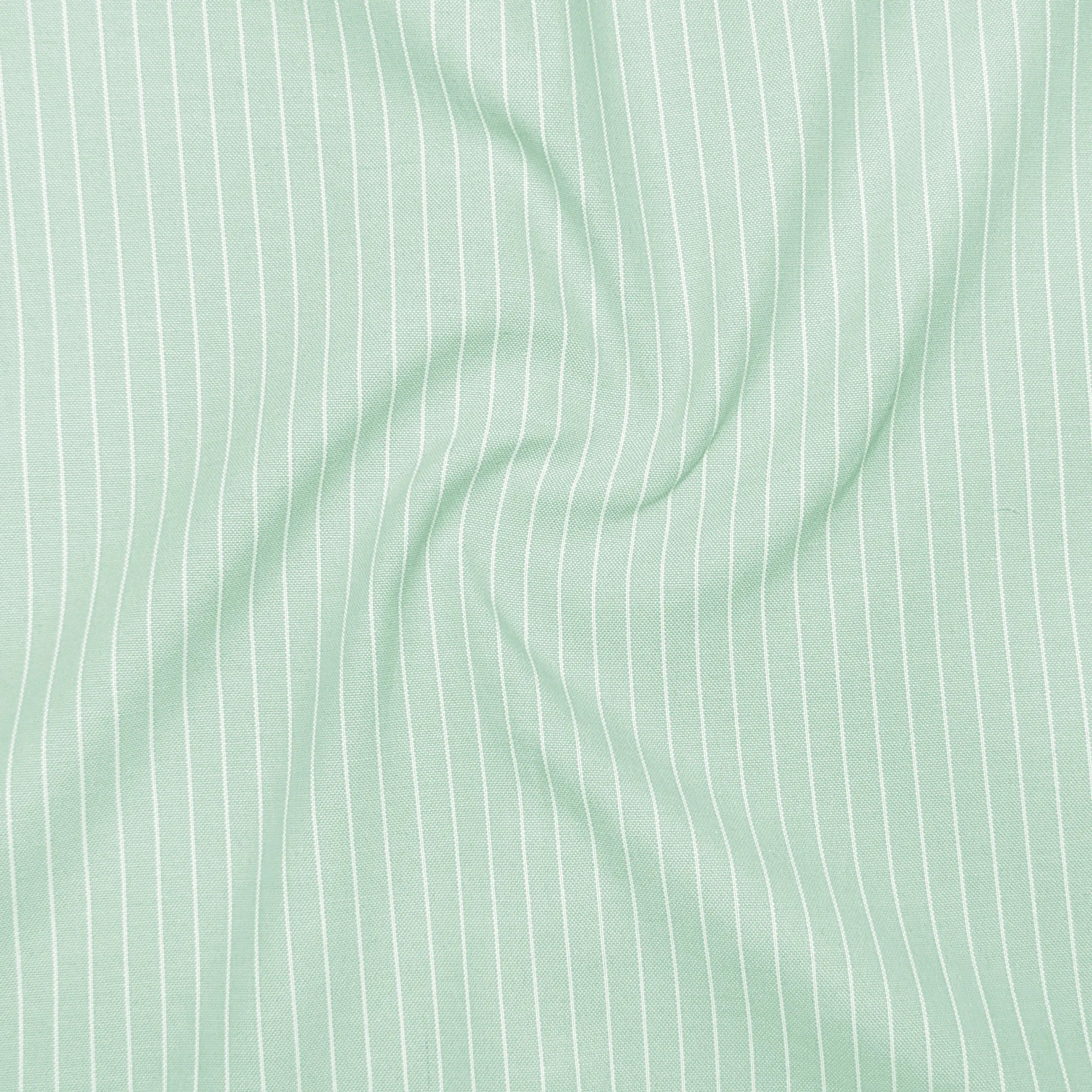 Mint Green Pinstripe Oxford Shirt For Men