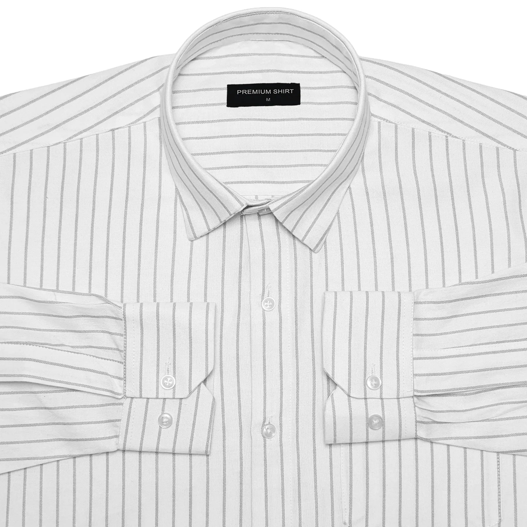 Bold Grey Pinstripe Oxford Shirt For Men