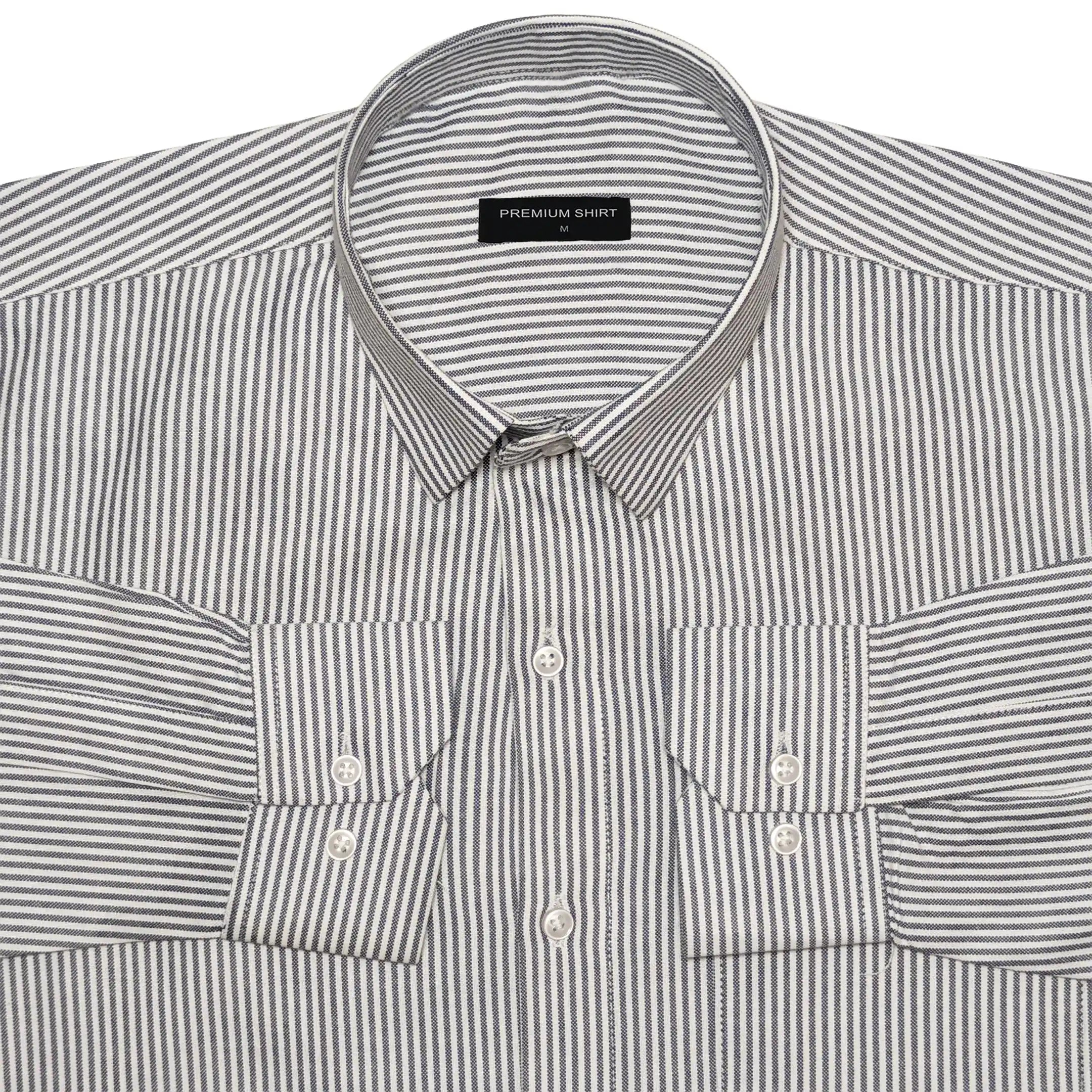 Bold Black Pinstripe Oxford Shirt For Men